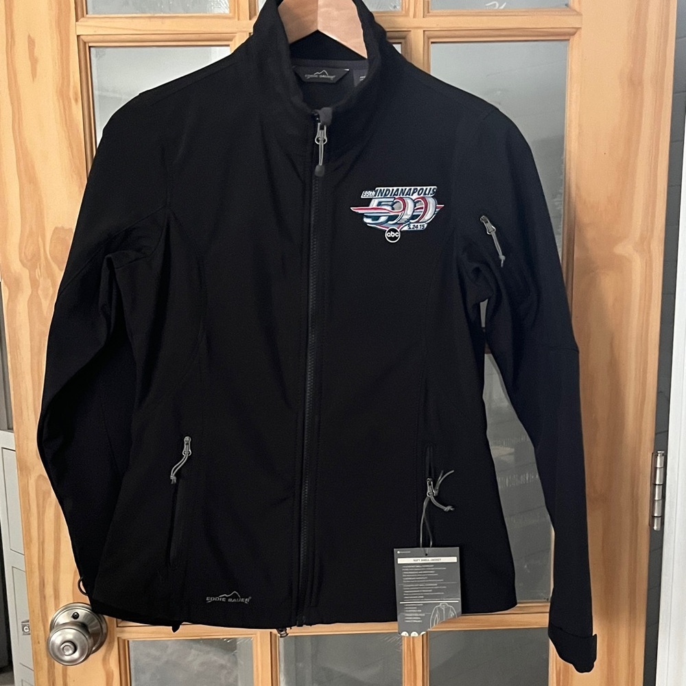 NWT Eddie Bauer Indianapolis 500 99th soft shell jacket Black sz small
